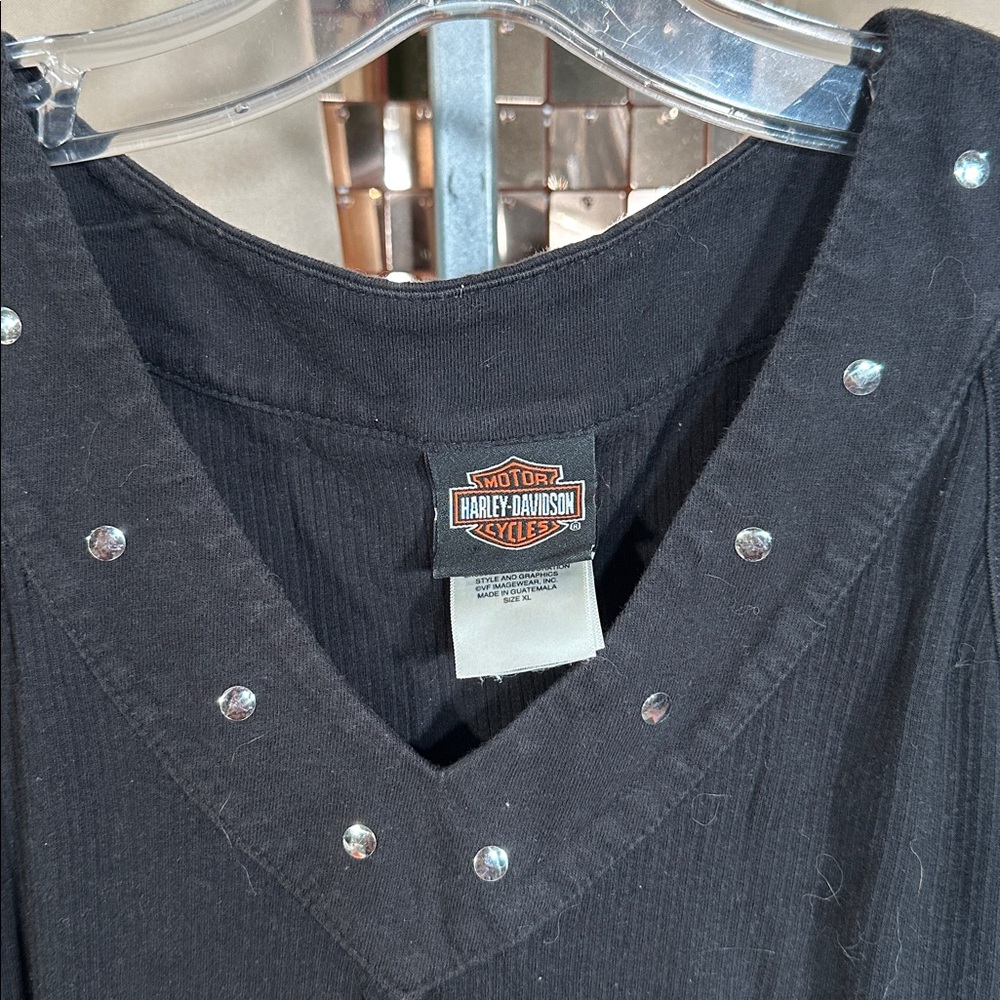 Harley-Davidson Black Tank with Silver Studs - Picture 5 of 6